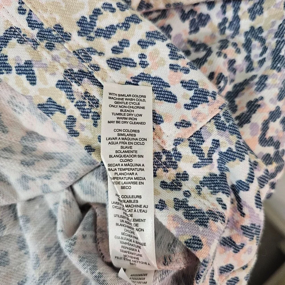 Chico's Weekends Utility Animal Print Zip Up Hoodie Jacket Sz L 16 Casual Active - Picture 10 of 10